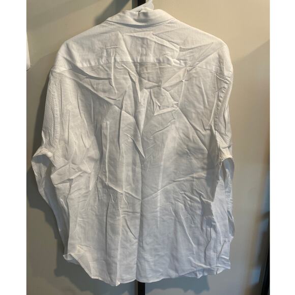 EMPORIO ARMANI Men's Cotton Textured Dress Shirt XXL White Timeless Elegance - Picture 10 of 10